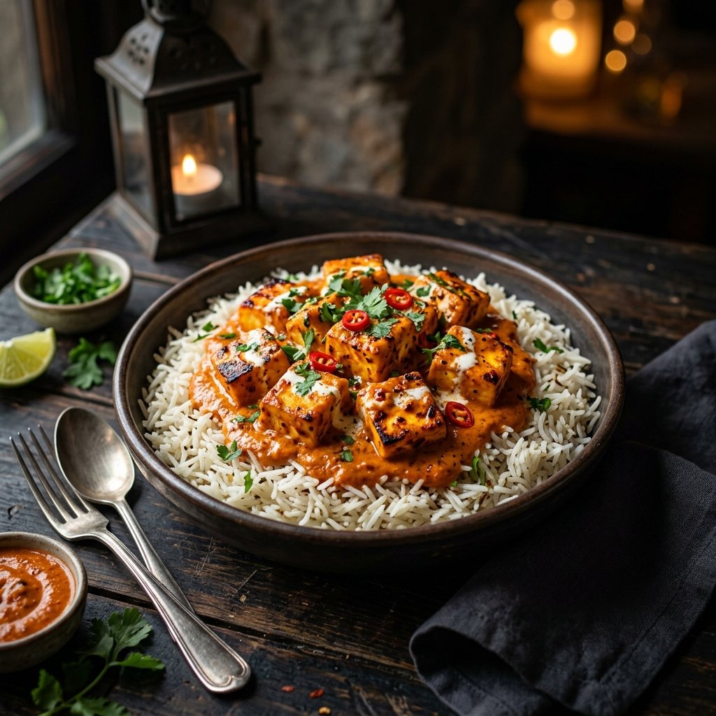 Creamy Peri Peri Paneer With Rice